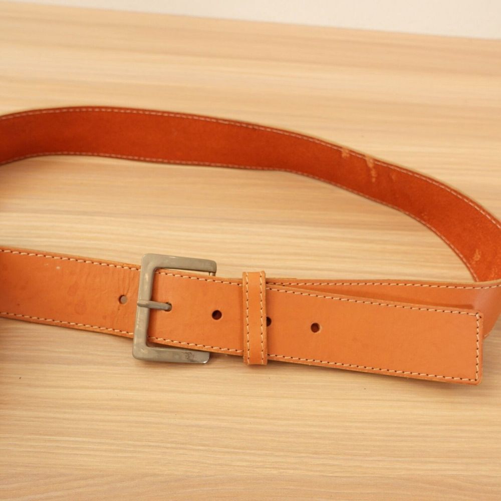 Brown Leather Belt Men 32 Basic Solid Stylish Pre… - image 1